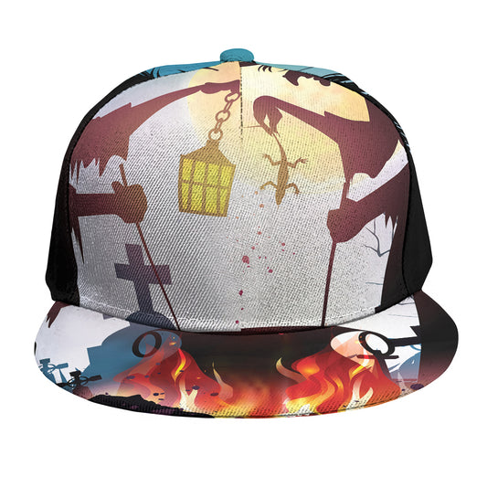 Halloween Witch And Cauldron Print Snapback Cap