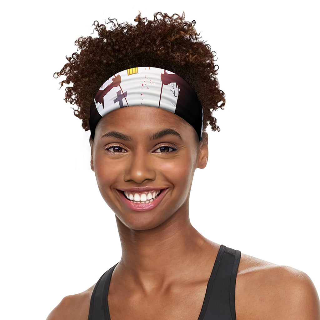 Halloween Witch And Cauldron Print Sports Headband