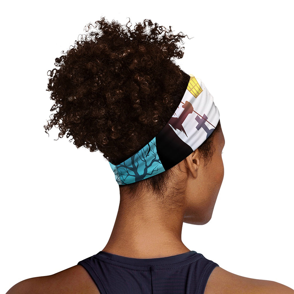 Halloween Witch And Cauldron Print Sports Headband
