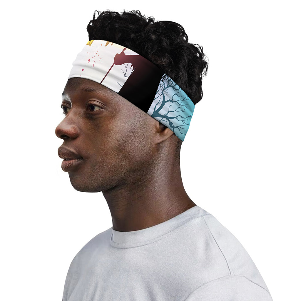 Halloween Witch And Cauldron Print Sports Headband