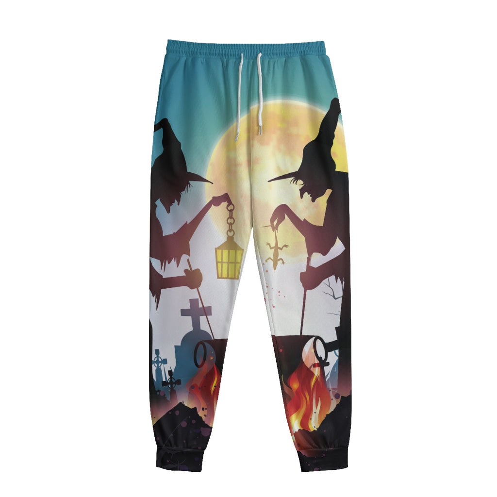 Halloween Witch And Cauldron Print Sweatpants
