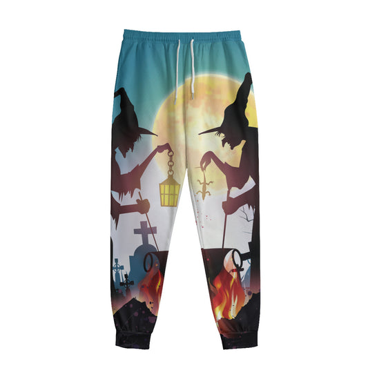 Halloween Witch And Cauldron Print Sweatpants