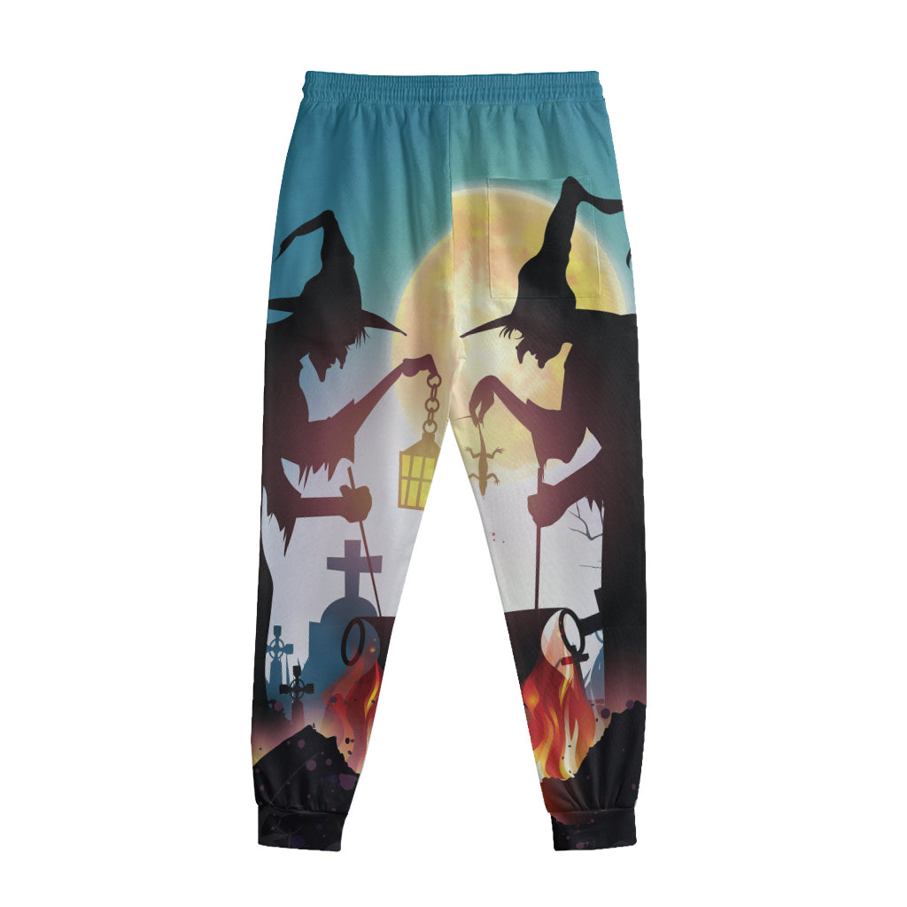 Halloween Witch And Cauldron Print Sweatpants
