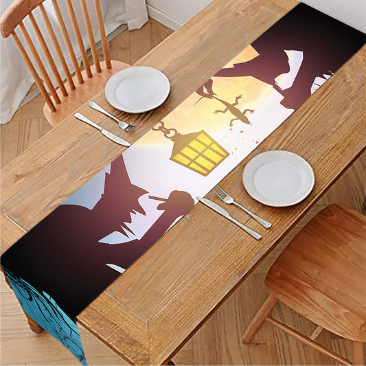Halloween Witch And Cauldron Print Table Runner
