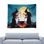 Halloween Witch And Cauldron Print Tapestry