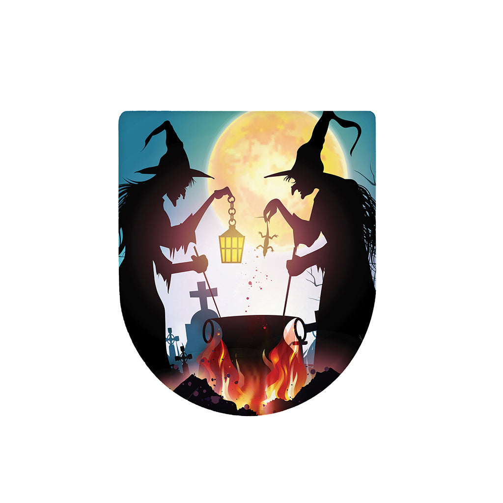 Halloween Witch And Cauldron Print Toilet Lid Cover