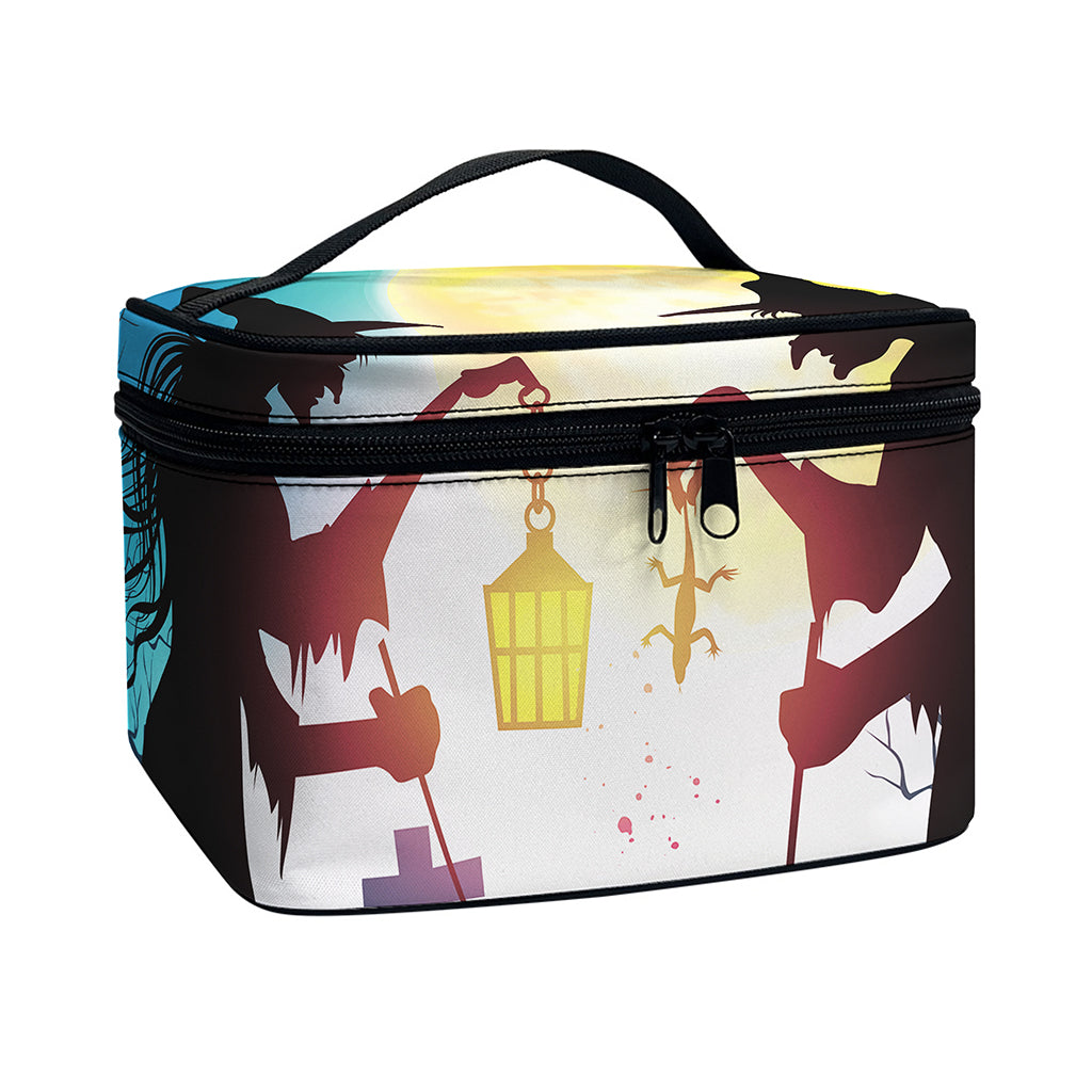 Halloween Witch And Cauldron Print Travel Makeup Bag
