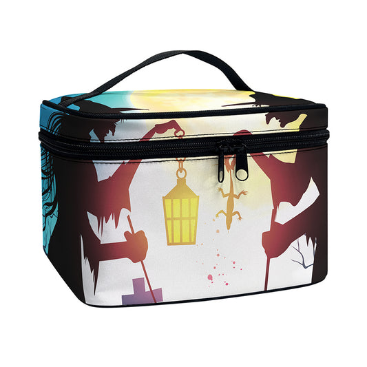 Halloween Witch And Cauldron Print Travel Makeup Bag