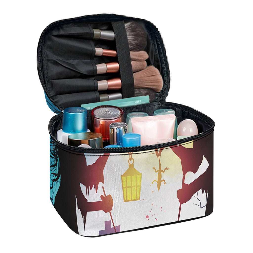 Halloween Witch And Cauldron Print Travel Makeup Bag