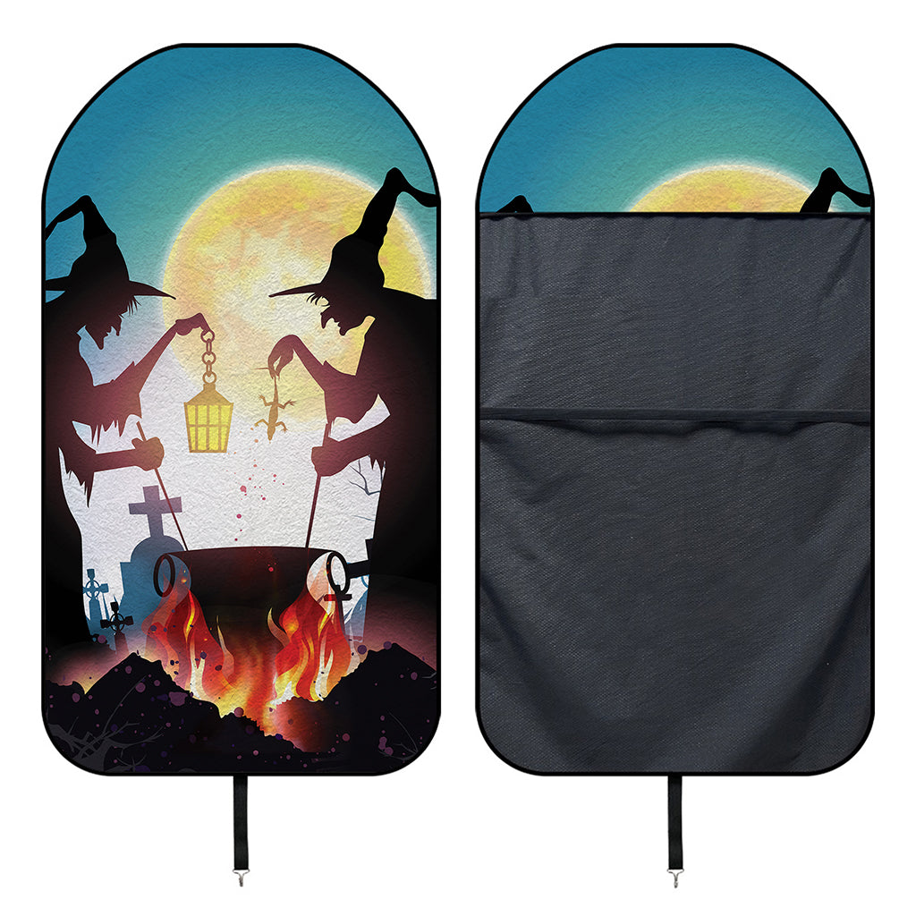 Halloween Witch And Cauldron Print Waterproof Car Seat Cover