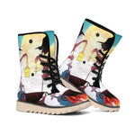 Halloween Witch And Cauldron Print Winter Boots