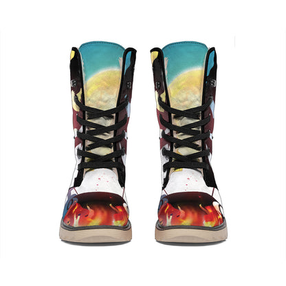 Halloween Witch And Cauldron Print Winter Boots