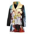 Halloween Witch And Cauldron Print Women's Bathrobe