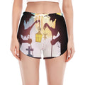Halloween Witch And Cauldron Print Women's Split Running Shorts