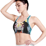 Halloween Witch And Cauldron Print Women's Sports Bra