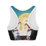 Halloween Witch And Cauldron Print Women's Sports Bra