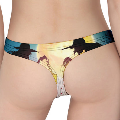 Halloween Witch And Cauldron Print Women's Thong