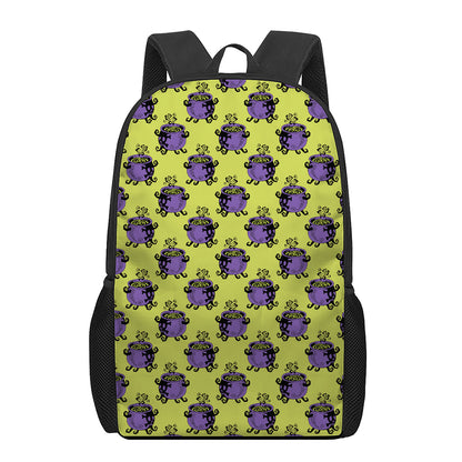 Halloween Witch Cauldron Pattern Print 17 Inch Backpack