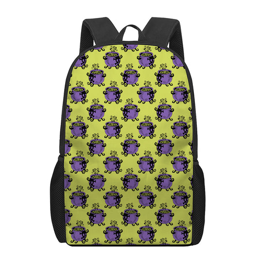 Halloween Witch Cauldron Pattern Print 17 Inch Backpack