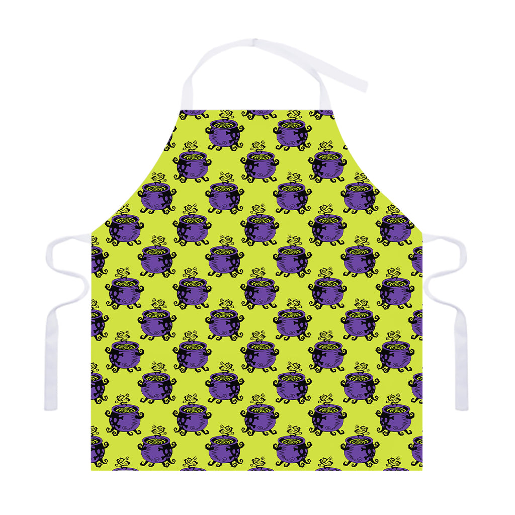 Halloween Witch Cauldron Pattern Print Adjustable Apron