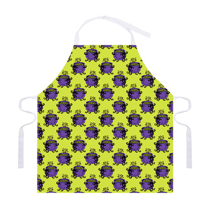 Halloween Witch Cauldron Pattern Print Adjustable Apron
