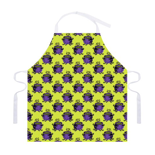 Halloween Witch Cauldron Pattern Print Adjustable Apron