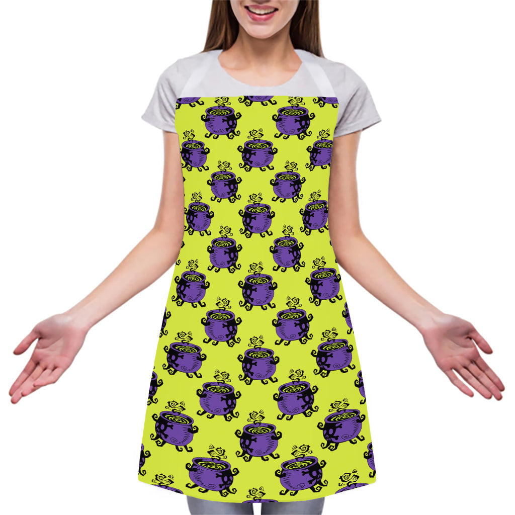 Halloween Witch Cauldron Pattern Print Adjustable Apron