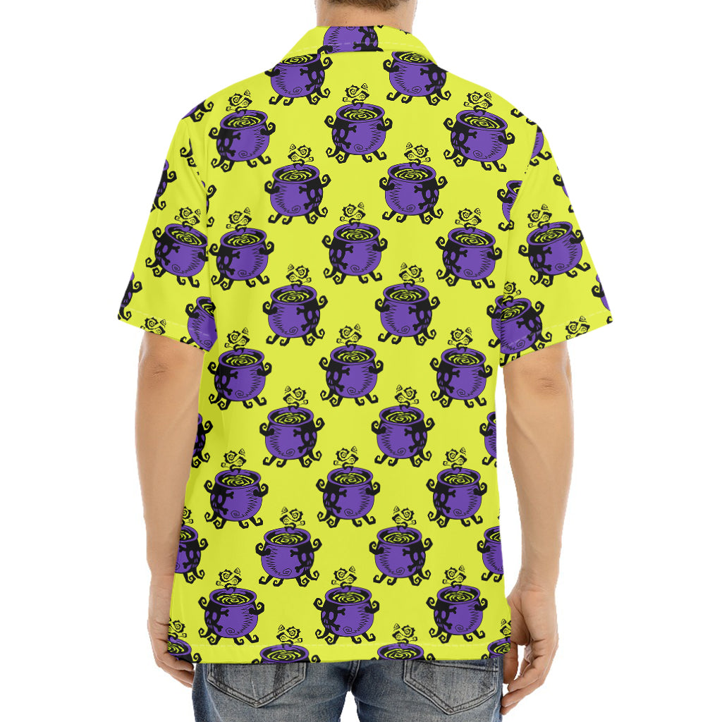 Halloween Witch Cauldron Pattern Print Aloha Shirt