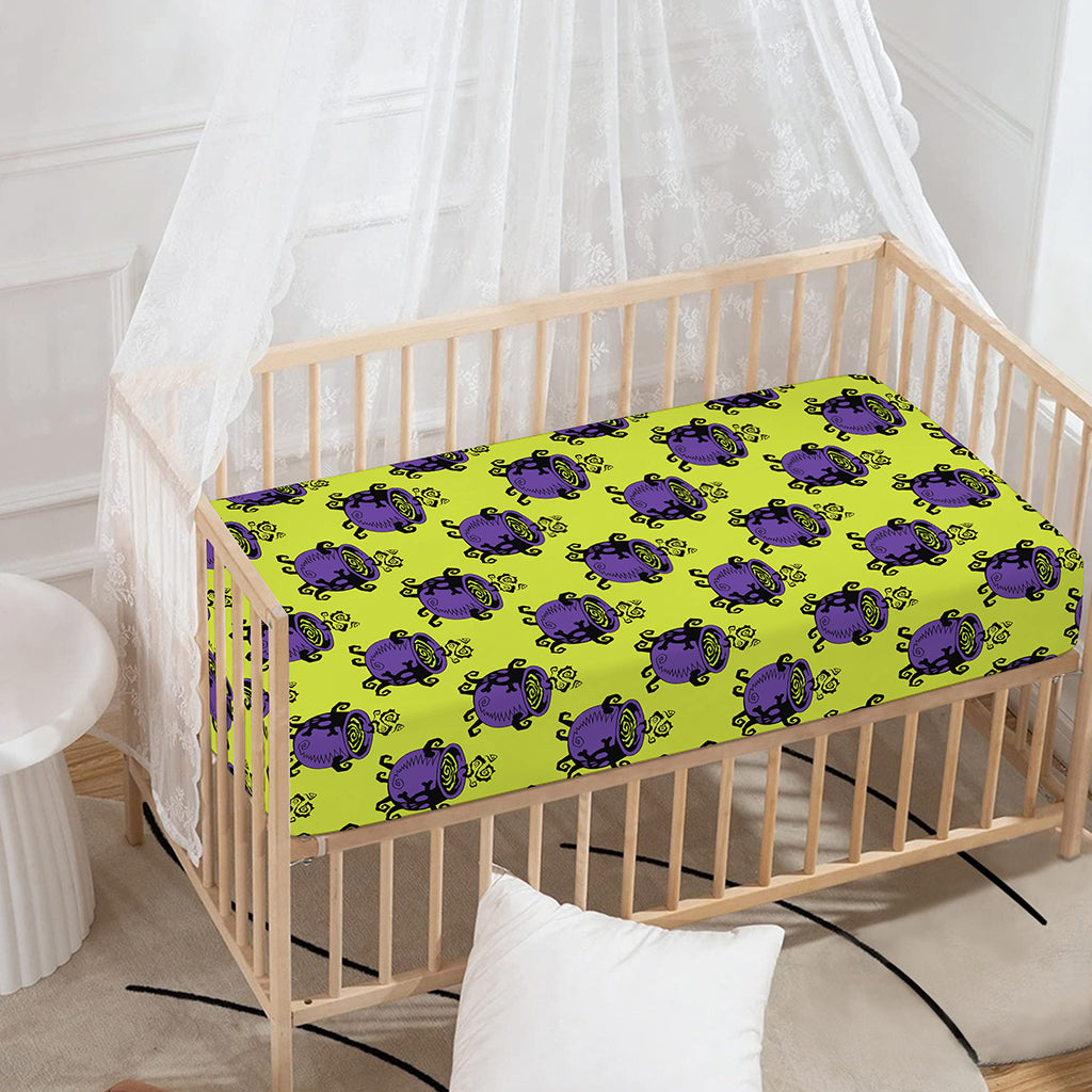 Halloween Witch Cauldron Pattern Print Baby Crib Sheet