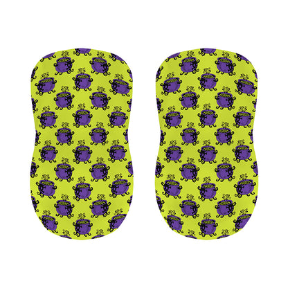 Halloween Witch Cauldron Pattern Print Bar Stool Covers