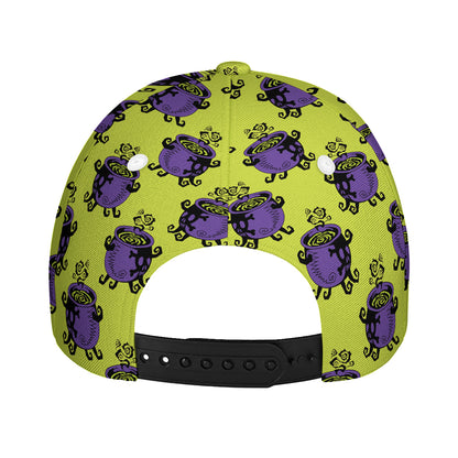 Halloween Witch Cauldron Pattern Print Baseball Cap