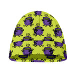 Halloween Witch Cauldron Pattern Print Beanie