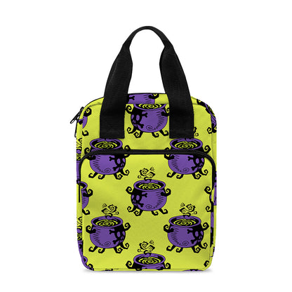 Halloween Witch Cauldron Pattern Print Bible Tote Bag