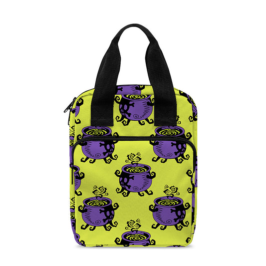 Halloween Witch Cauldron Pattern Print Bible Tote Bag