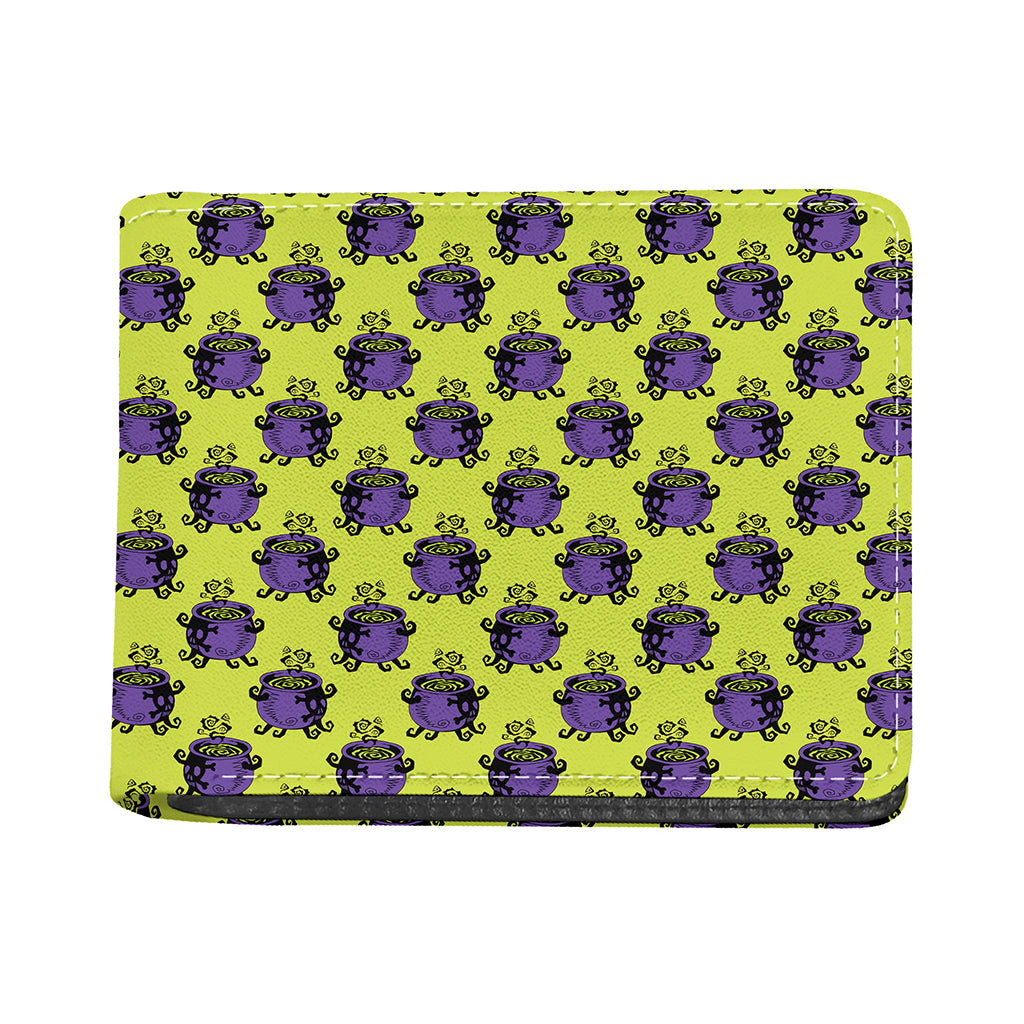 Halloween Witch Cauldron Pattern Print Bifold Wallet