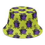 Halloween Witch Cauldron Pattern Print Bucket Hat