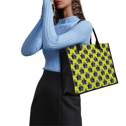 Halloween Witch Cauldron Pattern Print Canvas Tote Bag
