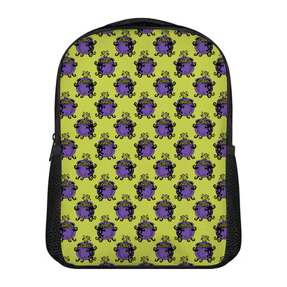 Halloween Witch Cauldron Pattern Print Casual Backpack