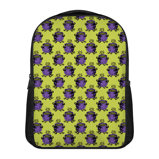 Halloween Witch Cauldron Pattern Print Casual Backpack