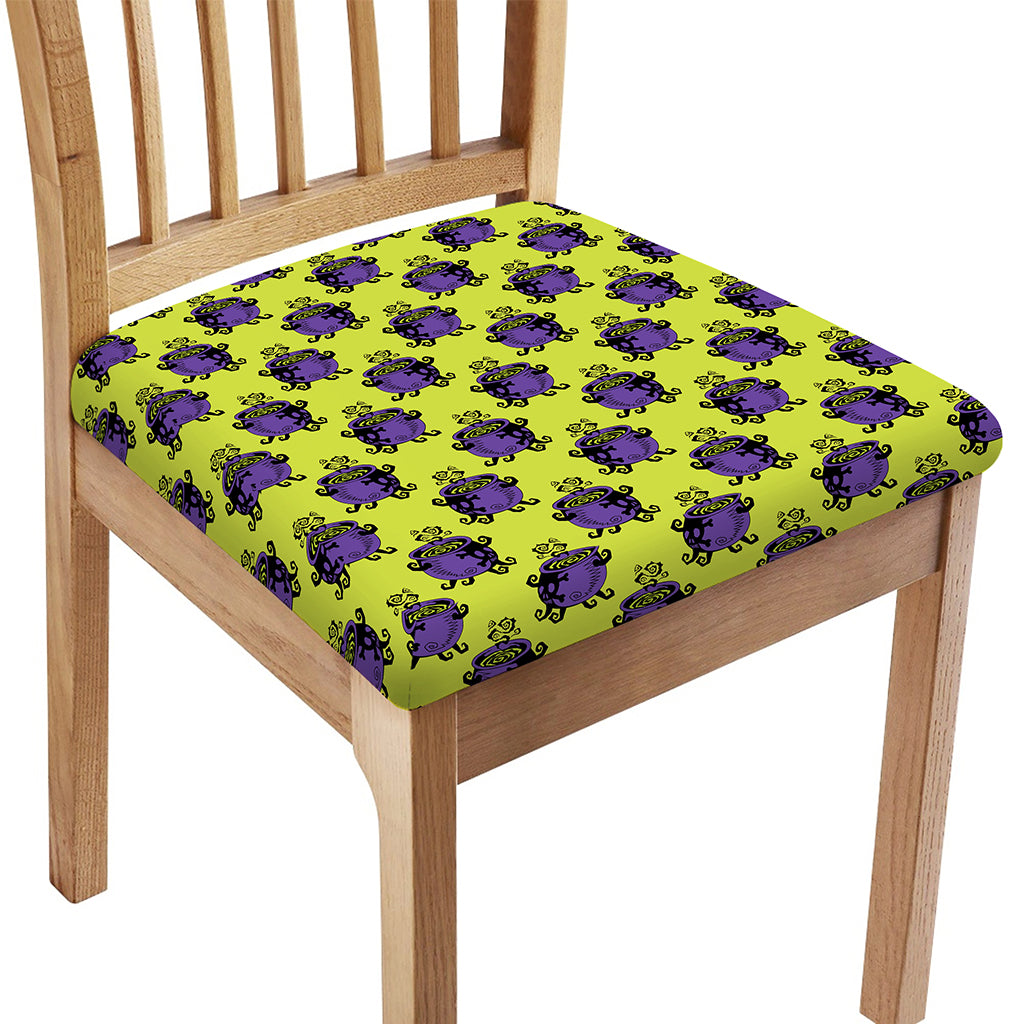 Halloween Witch Cauldron Pattern Print Chair Cushion Cover
