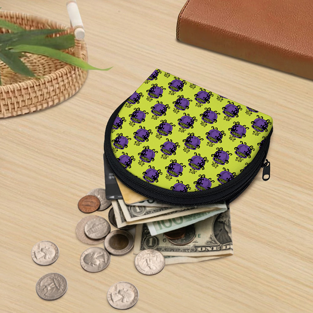 Halloween Witch Cauldron Pattern Print Coin Purse