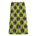 Halloween Witch Cauldron Pattern Print Cotton Front Slit Maxi Skirt