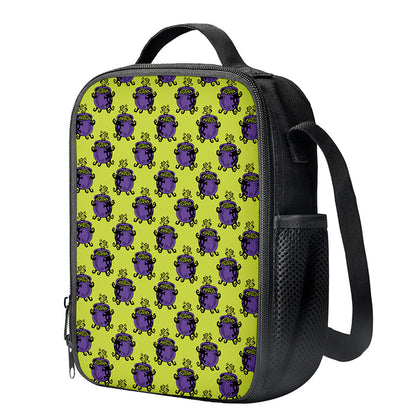 Halloween Witch Cauldron Pattern Print Crossbody Lunch Bag