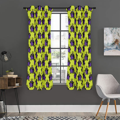 Halloween Witch Cauldron Pattern Print Curtain