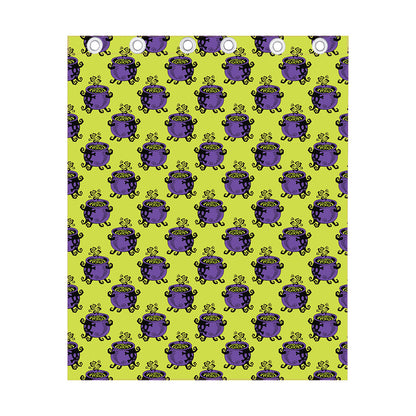 Halloween Witch Cauldron Pattern Print Curtain