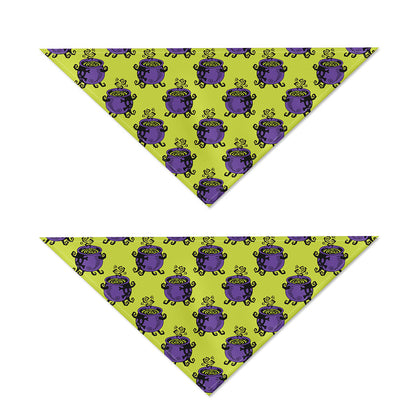 Halloween Witch Cauldron Pattern Print Dog Bandana
