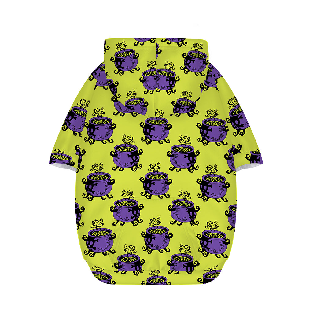 Halloween Witch Cauldron Pattern Print Dog Zip Up Hoodie