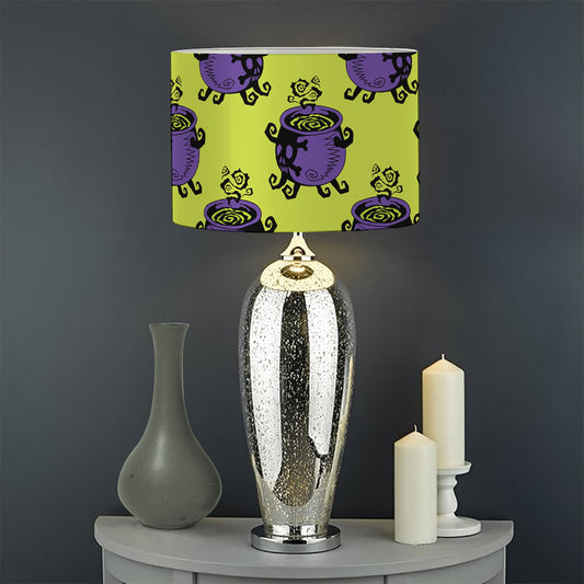 Halloween Witch Cauldron Pattern Print Drum Lamp Shade
