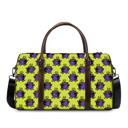 Halloween Witch Cauldron Pattern Print Duffle Bag
