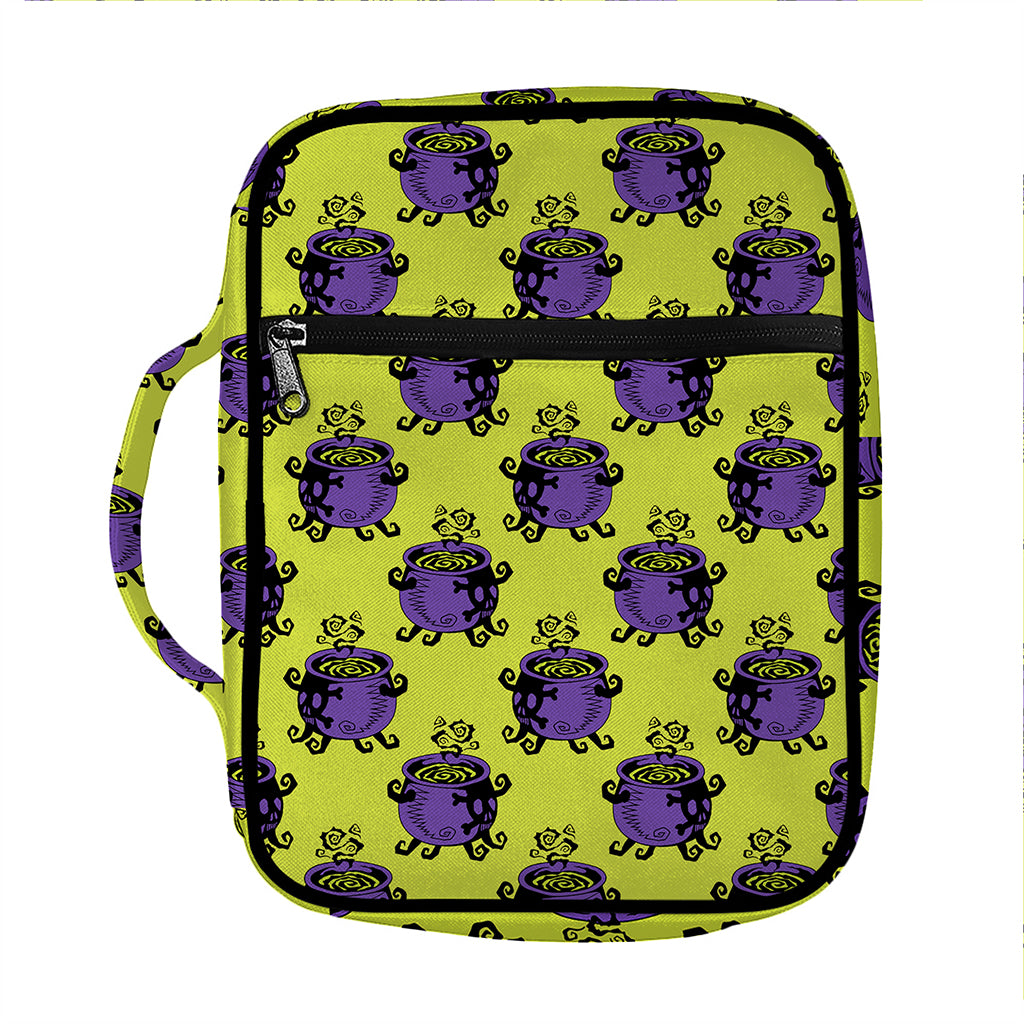 Halloween Witch Cauldron Pattern Print Front Pocket Bible Bag
